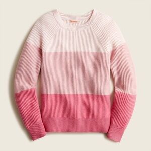 NWT J.CREW Ribbed-cashmere relaxed crewneck sweater in colorblock
